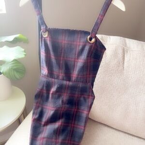 Plaid Pinafore Dress mini